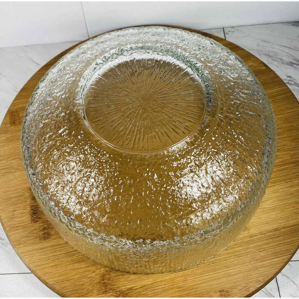 INDIANA GLASS "CRYSTAL ICE" SERVING/SALAD BOWL - 9.5 INCH